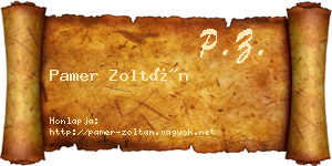 Pamer Zoltán névjegykártya